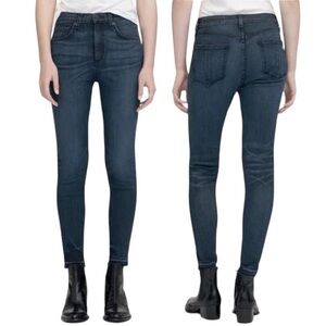 Rag & Bone Jeans Ankle Skinny Size 25 Blue Denim Raw Released Hem